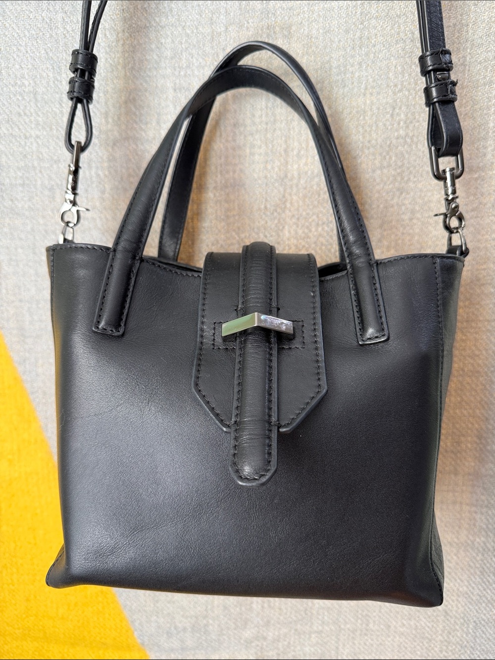 Mackage Black Leather Top-Handle & Crossbody Shoulder Bag